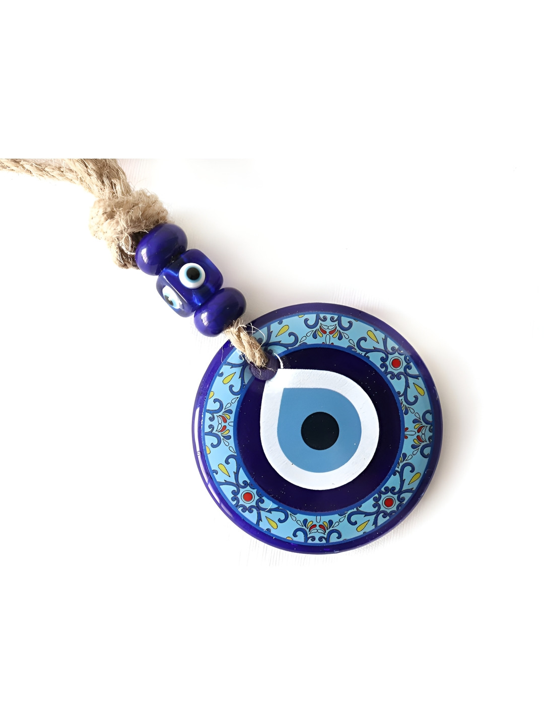 The Spiritual Living Khurja Design Evil Eye Hanging Glass Glossy Spiritual Wall Decor-8In