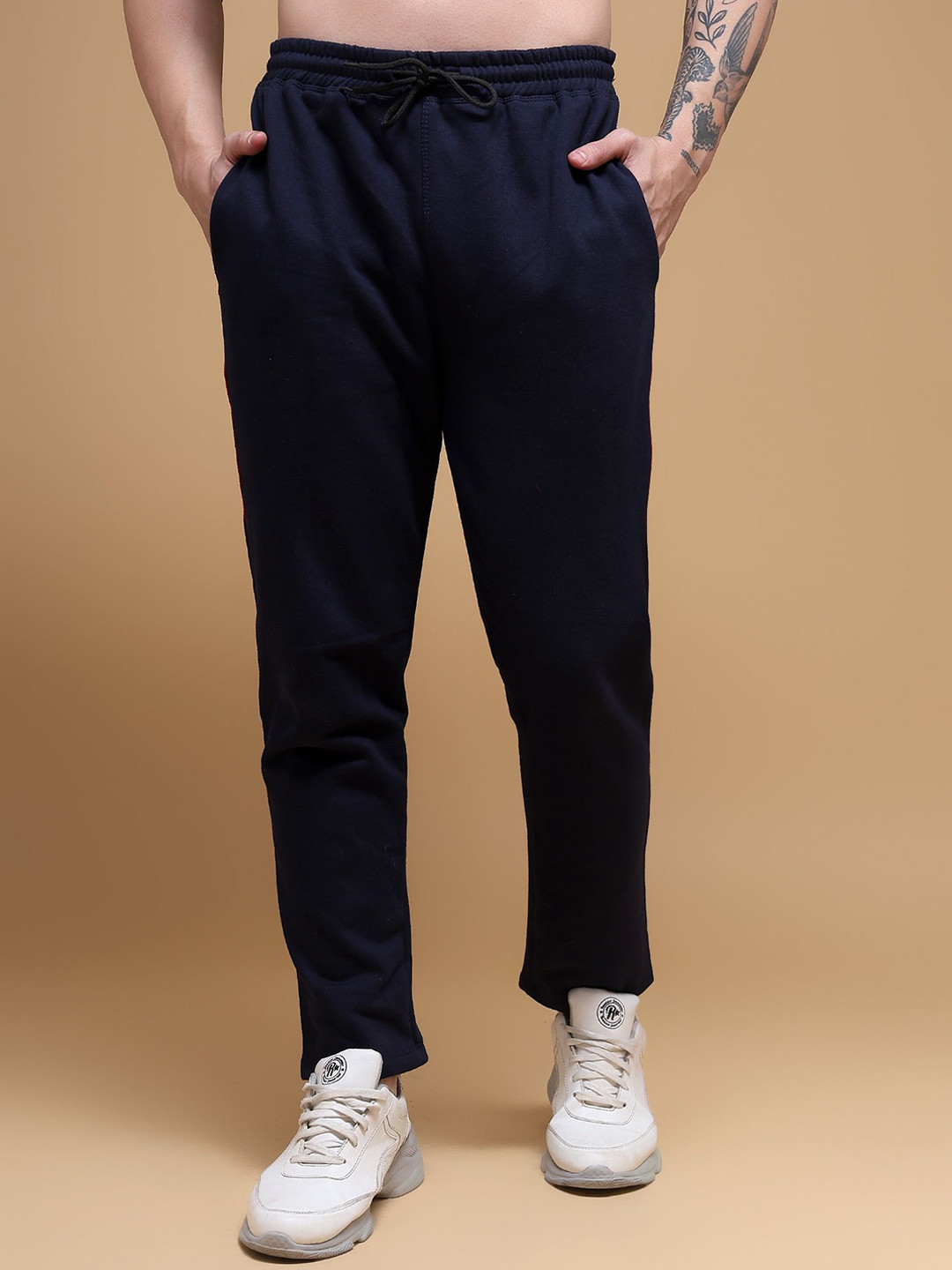 TOXA Men Colourblocked Fleece Winter Track Pants