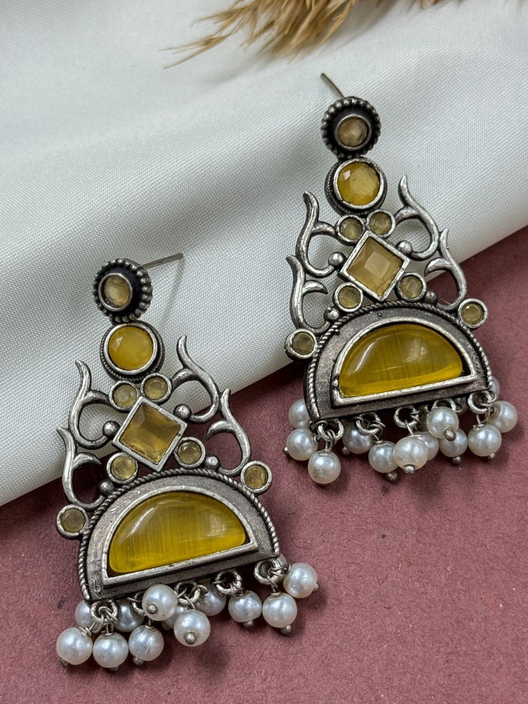 NAMAN ARTS Geometric Studs Earrings