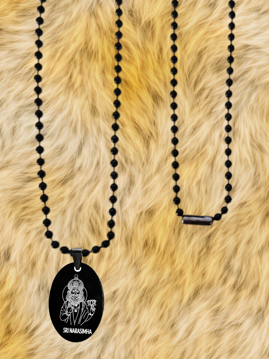 M Men Style Stainless Steel Circular Shaped Lord Vishnu Avatar Idol Pendants With Chains