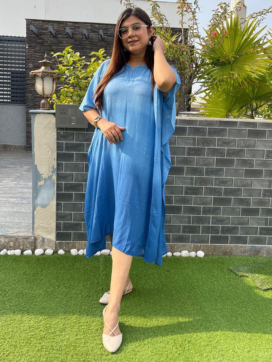 Maaesa Women Tie & Dye Loose Fit Kaftan Kurta