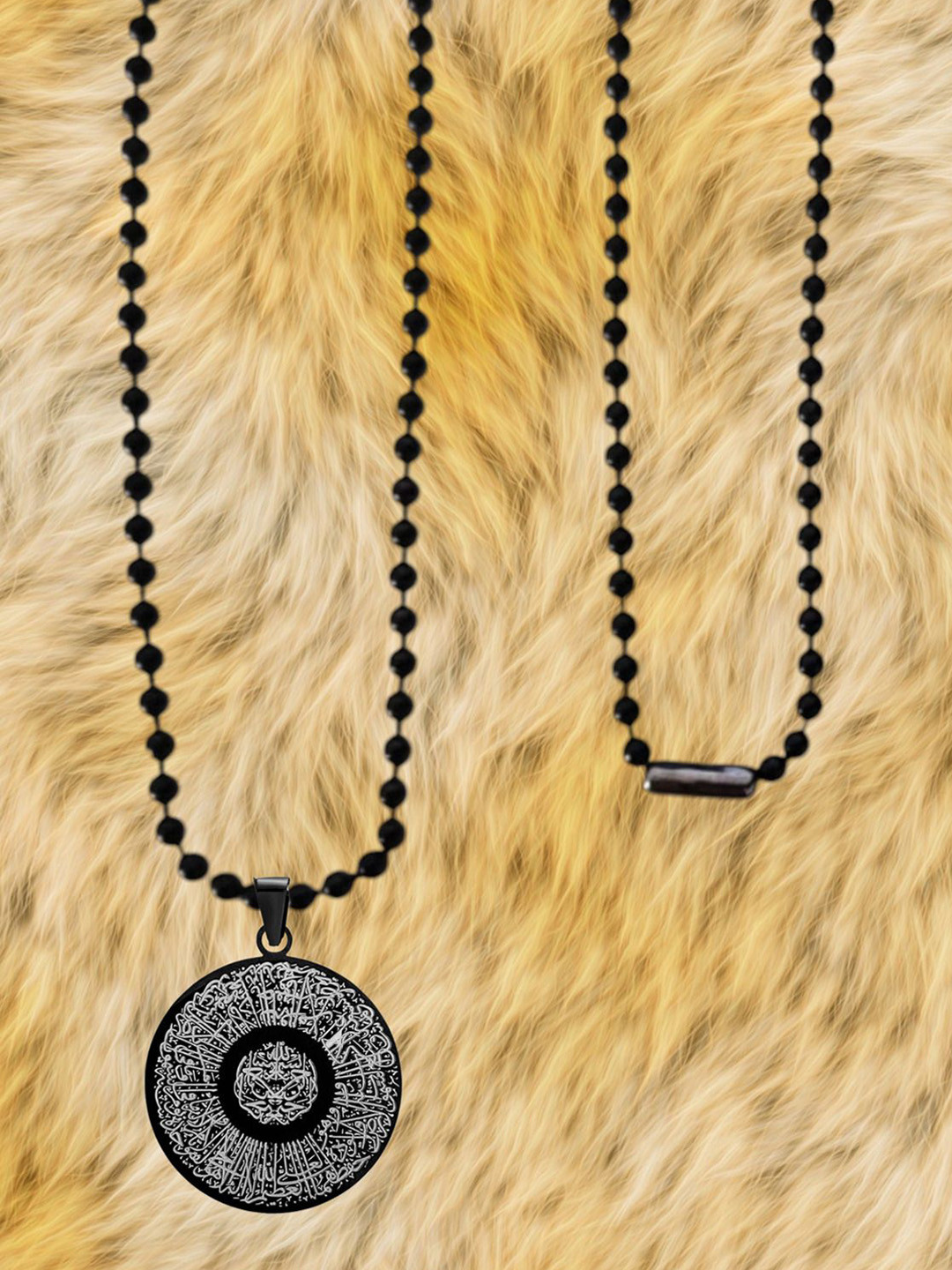 M Men Style Stainless Steel Islamic Calligraphy Pendant With Chain