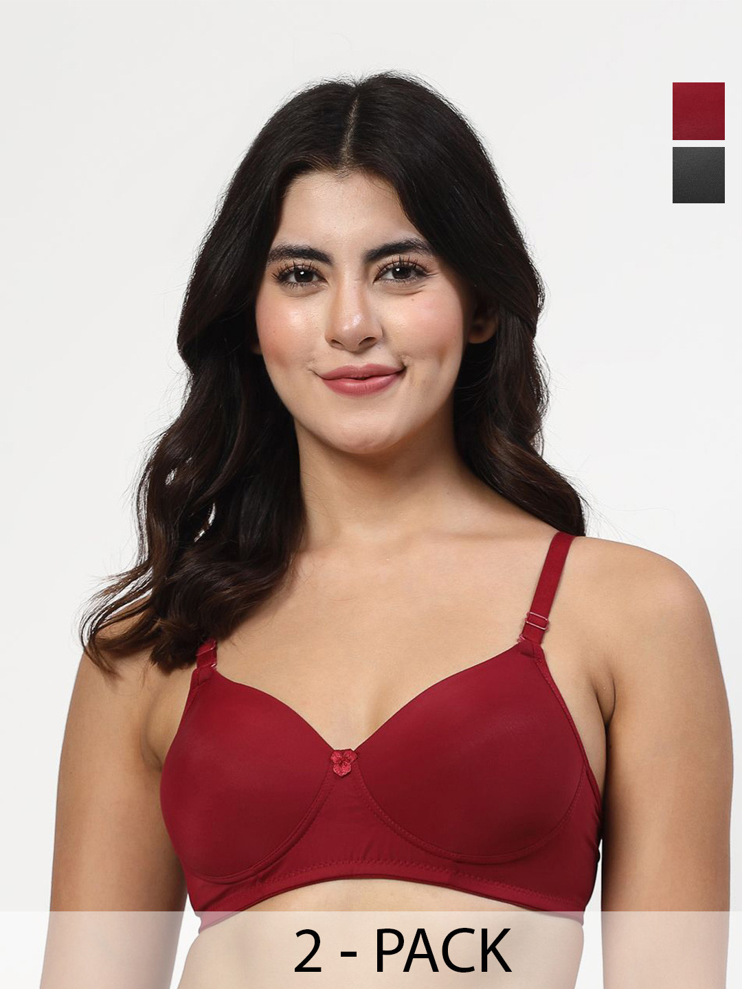 LILY Dapyklis Pack of 2 Full Coverage Lightly Padded Seamless T-shirt Bra