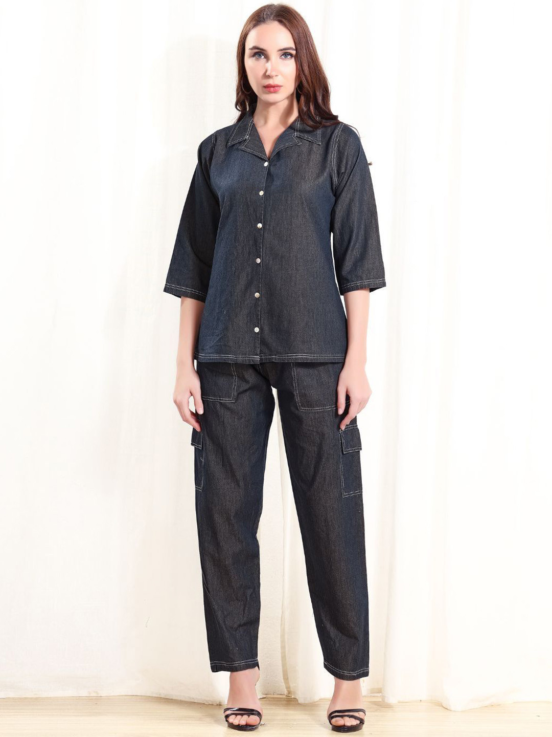 Arela Denim Shirt With Trousers