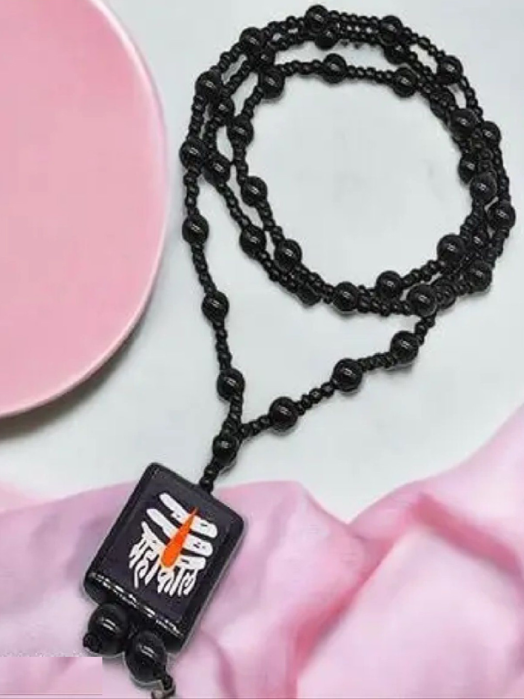 Crazy Fashion Unisex Stainless Steel Artificial Beaded Mahakal Cotton Dori Chain