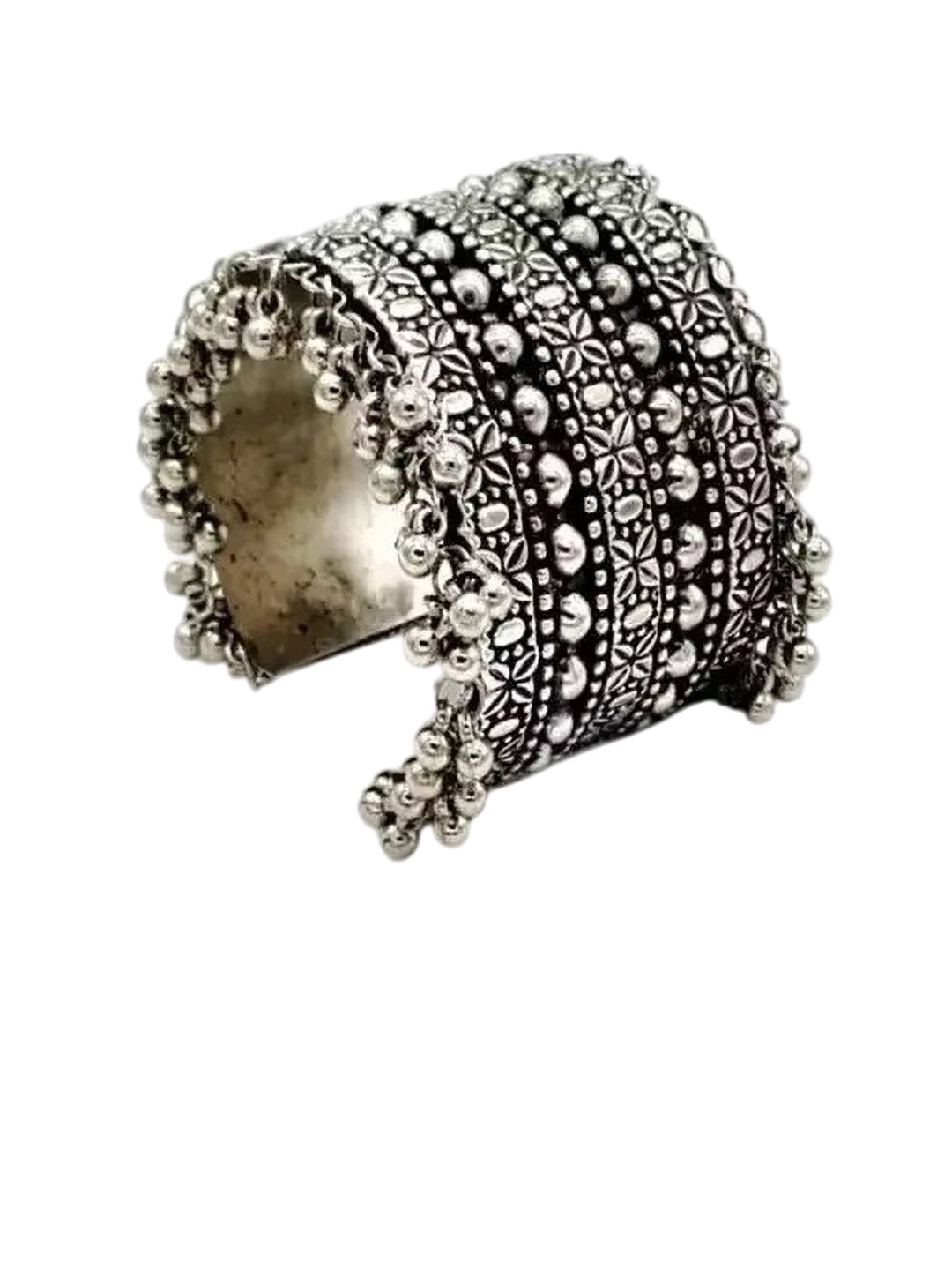 SZN Ghungroo Oxidised Cuff Bracelet