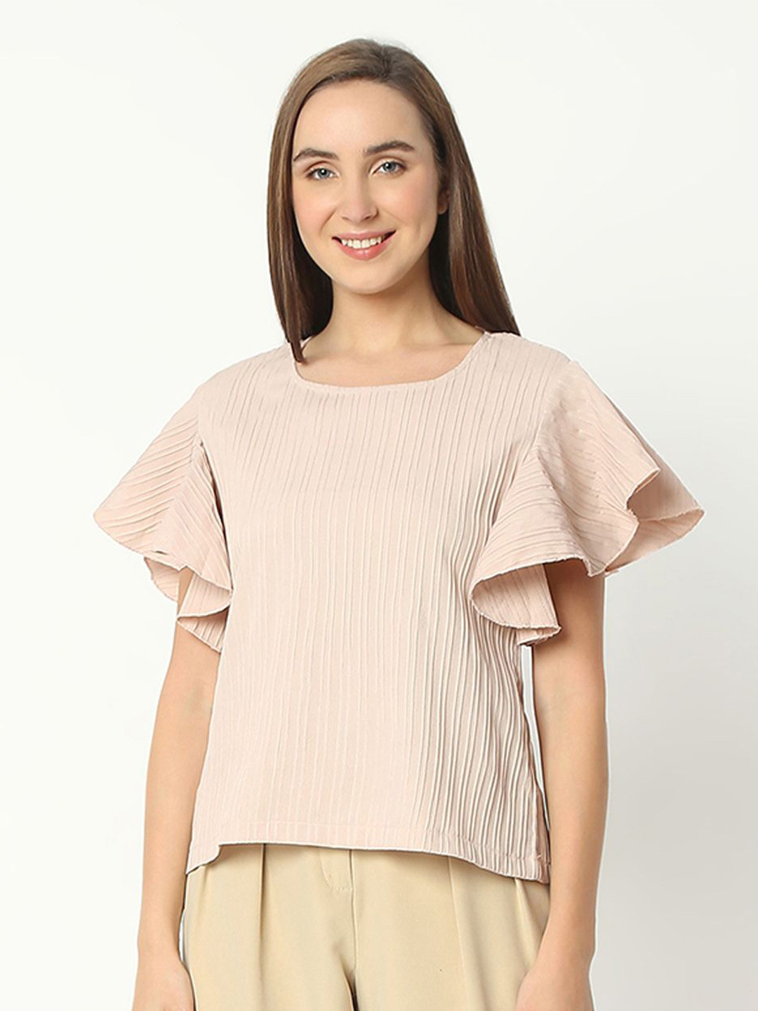 Smarty Pants Women Round Neck Blouson Top