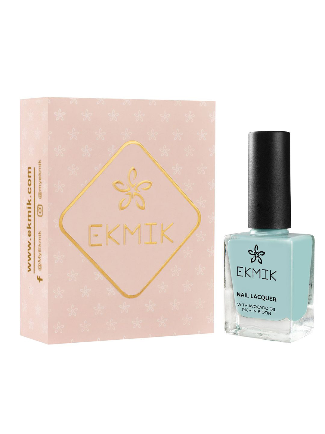 Ekmik Glossy Finish Nail Lacquer With Avocado Oil - 9 ml - Arctic Blue 106