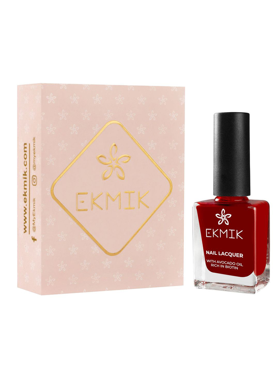 Ekmik Glossy Finish Nail Lacquer With Avocado Oil - 9 ml - Red Milan 113