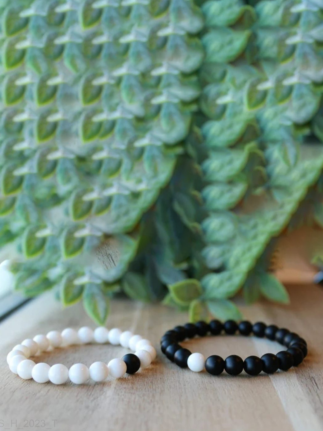 SZN Set Of 2 Crystal Beaded Couples Bracelets