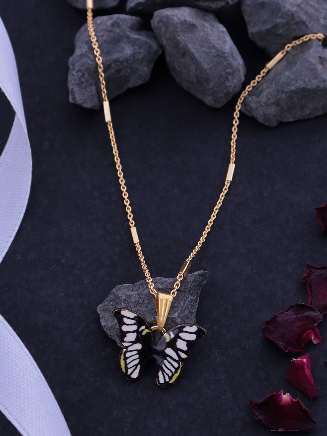 Ramdev Art Fashion Jwellery 22K Micro Gold-Plated Pendants With Chains