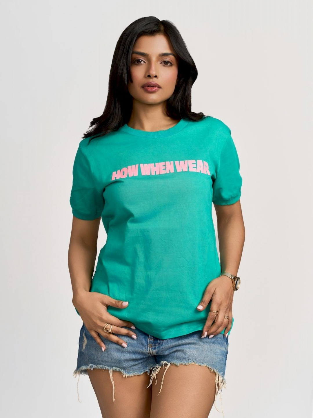 How When Wear Women Typography Printed T-shirt
