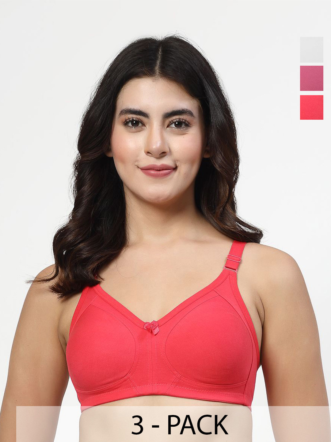 LILY iranos Pack Of 3 Full Coverage Non Padded Seamless Minimizer Bra