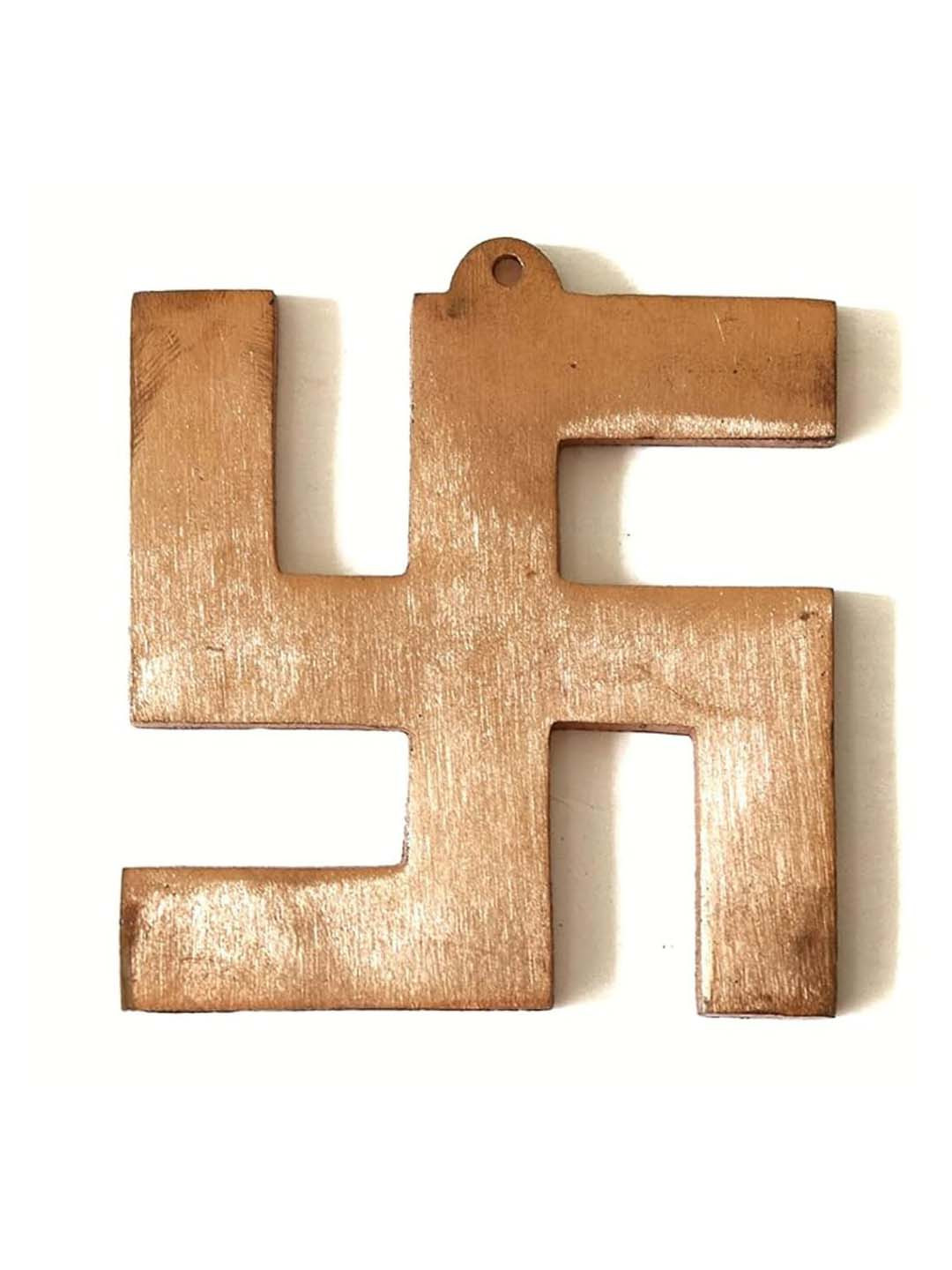 The Spiritual Living Swastik For Door Entrance Copper Glossy Hall Spiritual Wall Decor-3In