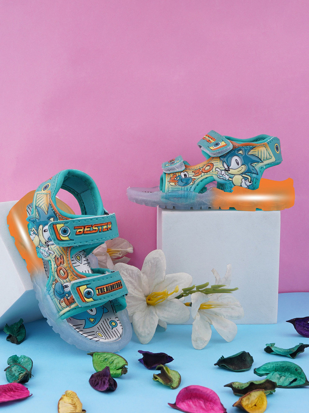 LMG Lifestyle Kids Led Light Carton Character Printed Comfort Sandals