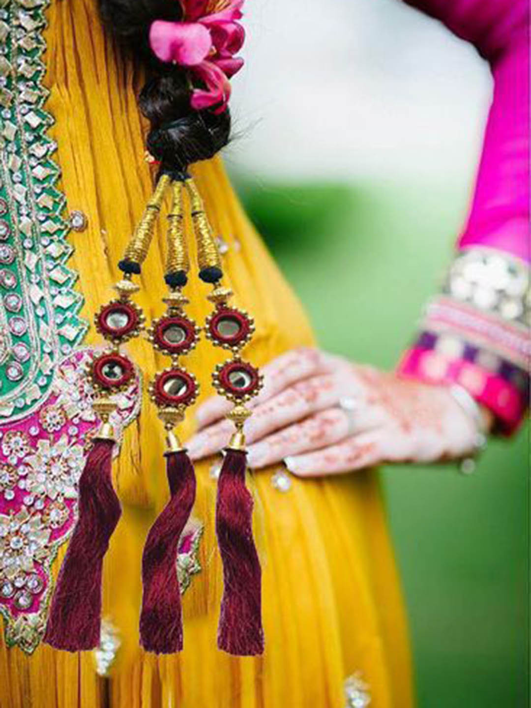 GADINFASHION Fabric Embellished Paranda Choti Braid