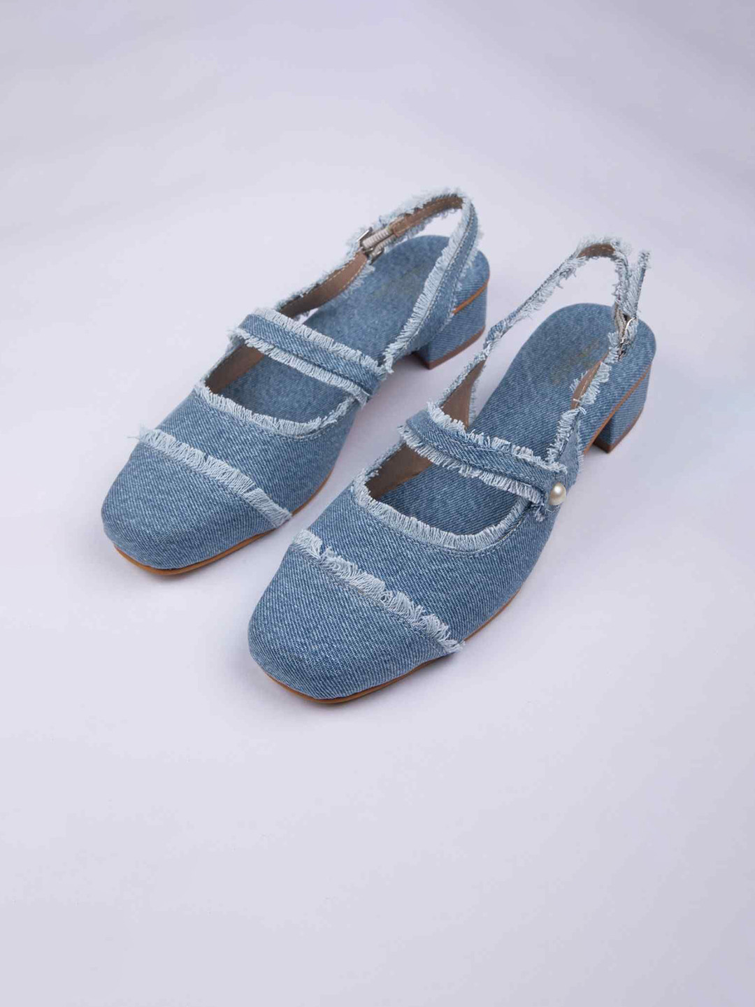 Schon Zapato Women Denim Block Heels