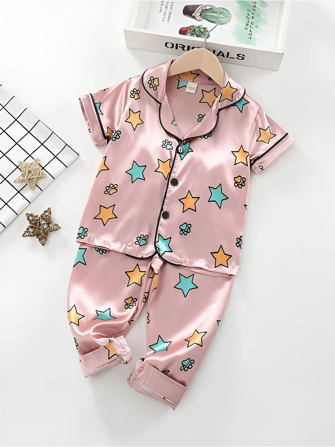 Kwikk Unisex Kids Printed Shirt with Pyjamas