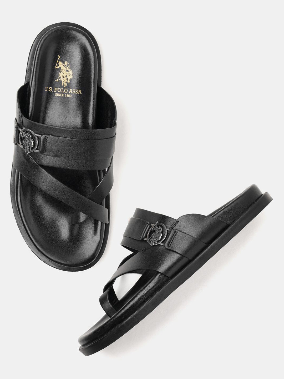 U.S. Polo Assn. Koke Men Leather Comfort Sandals