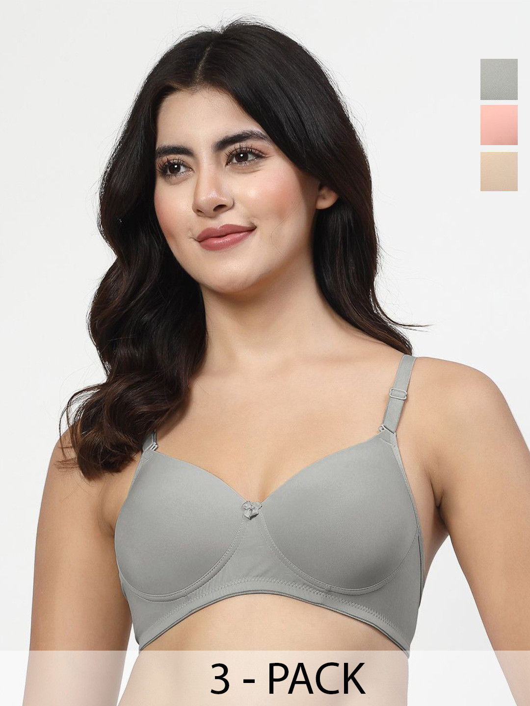 LILY dapyklis Pack Of 3 Full Coverage Lightly Padded T-shirt Bra