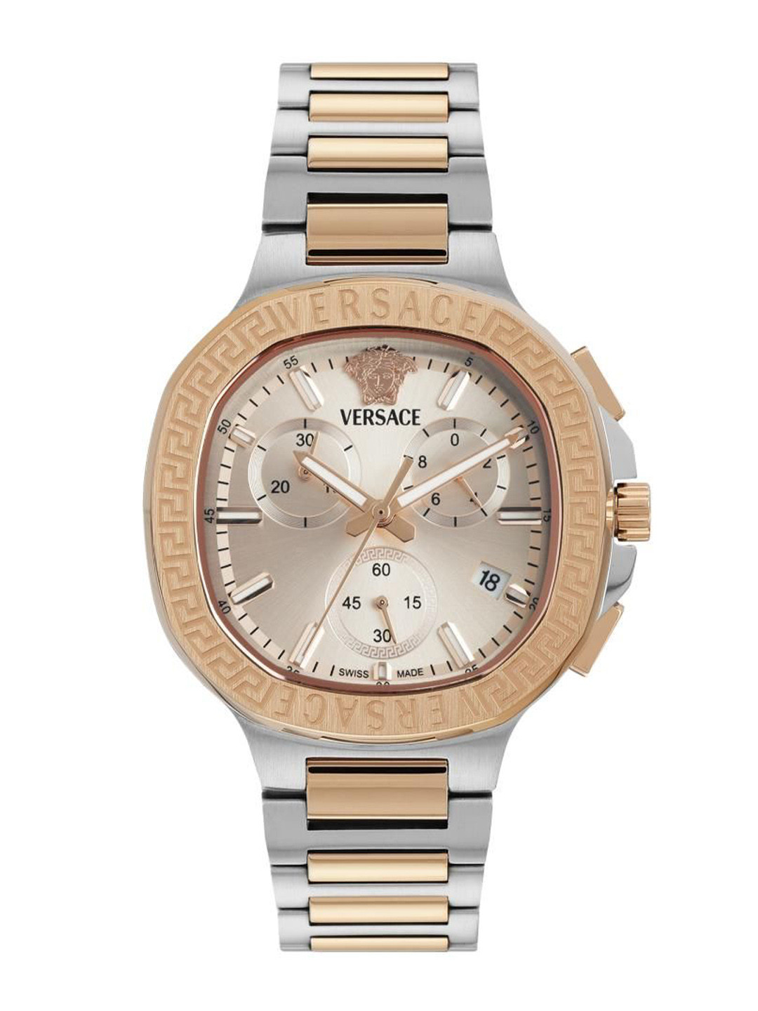 Versace V-Lady Unisex Brass Stainless Steel Bracelet Style Straps Analogue Watch VEVCA0524