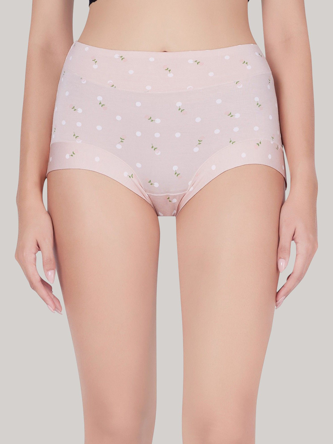 PLUMBURY Women Plus Size Floral Printed Mid-Rise Full Coverage Hipster Briefs