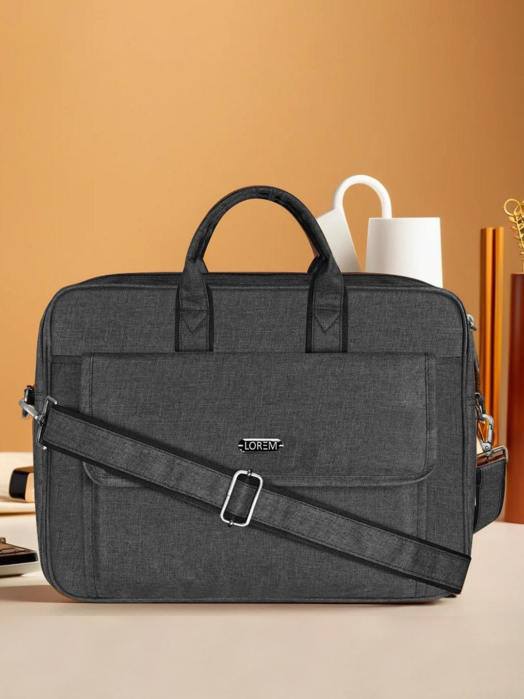 LOREM Men Textured Up to 16 inch Laptop Bag