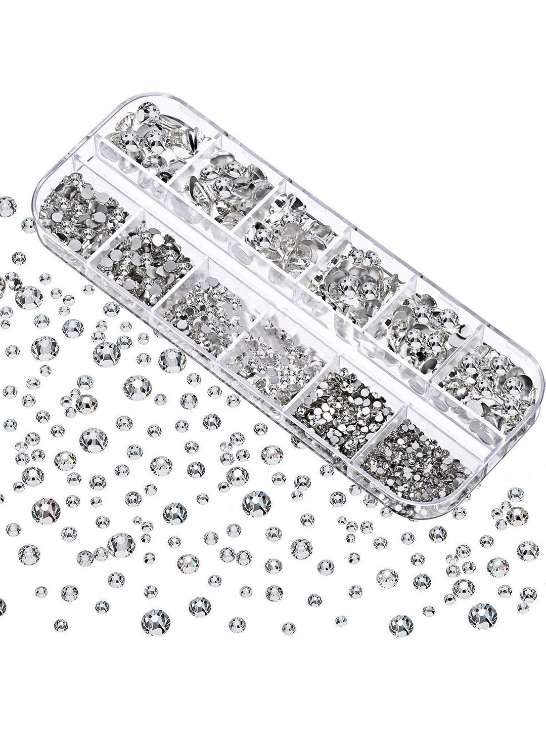 Scheibe Set Of 12 Grid Stone Nail Art Accessories