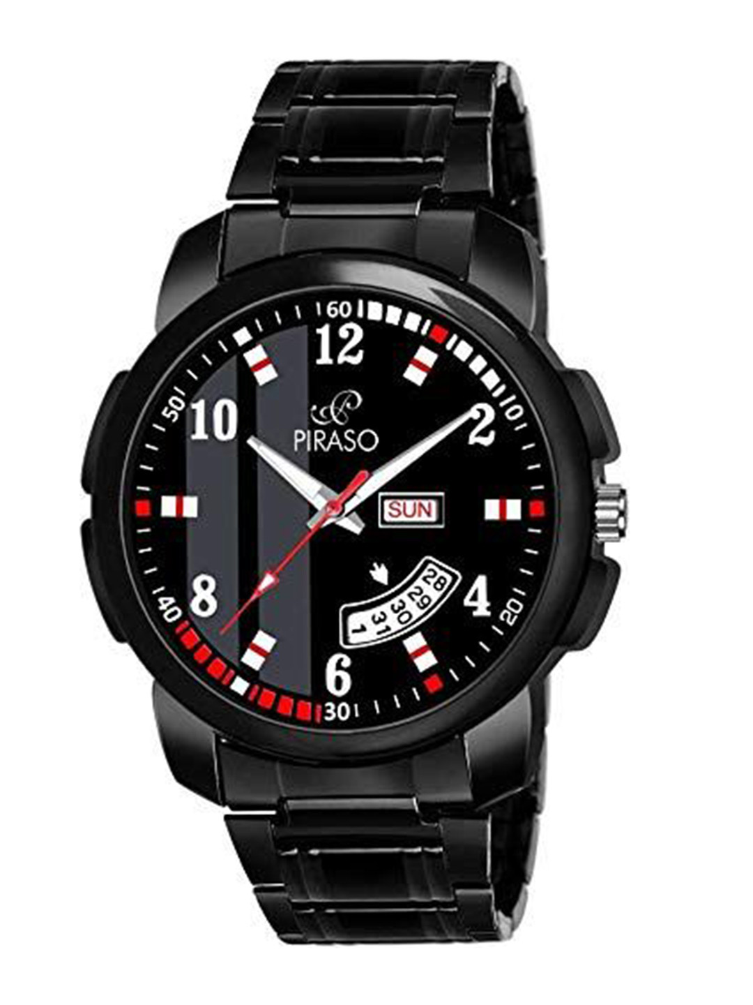 PIRASO Day And Date Men Dial & Stainless Steel Bracelet Style Straps Analogue Watch D&D-14