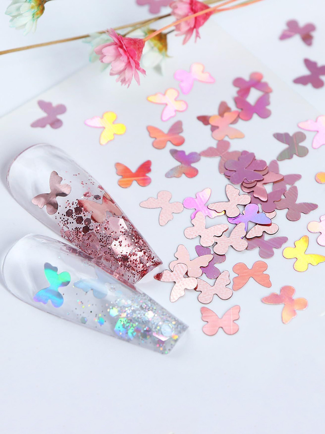 Scheibe Set Of 12 Grid Butterfly Nail Art Accessories