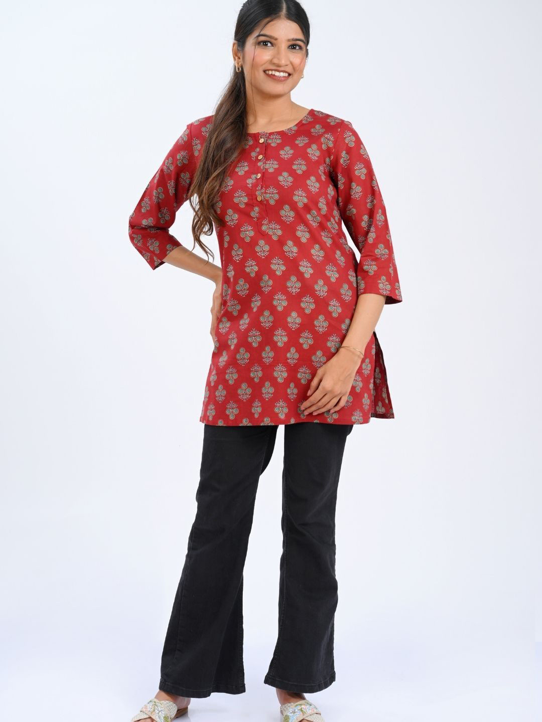 30 Looks Floral Printed Pure Cotton Kurti