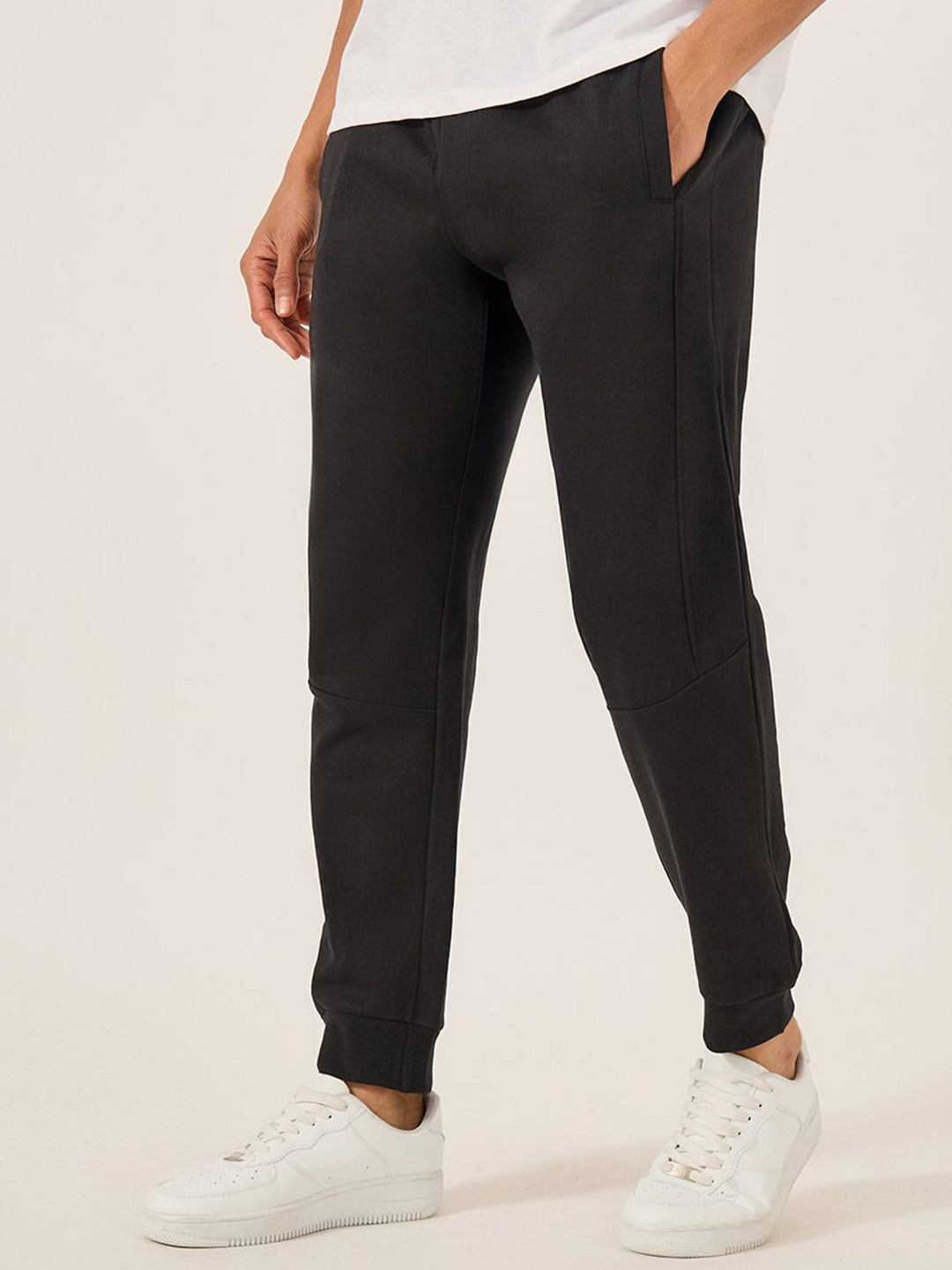 Styli Men Slim Fit Double Panel Fleece Ribbed Cuff Jogger