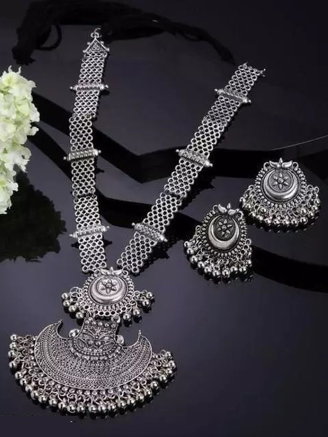 SZN  Oxidised Long Jewellery Set
