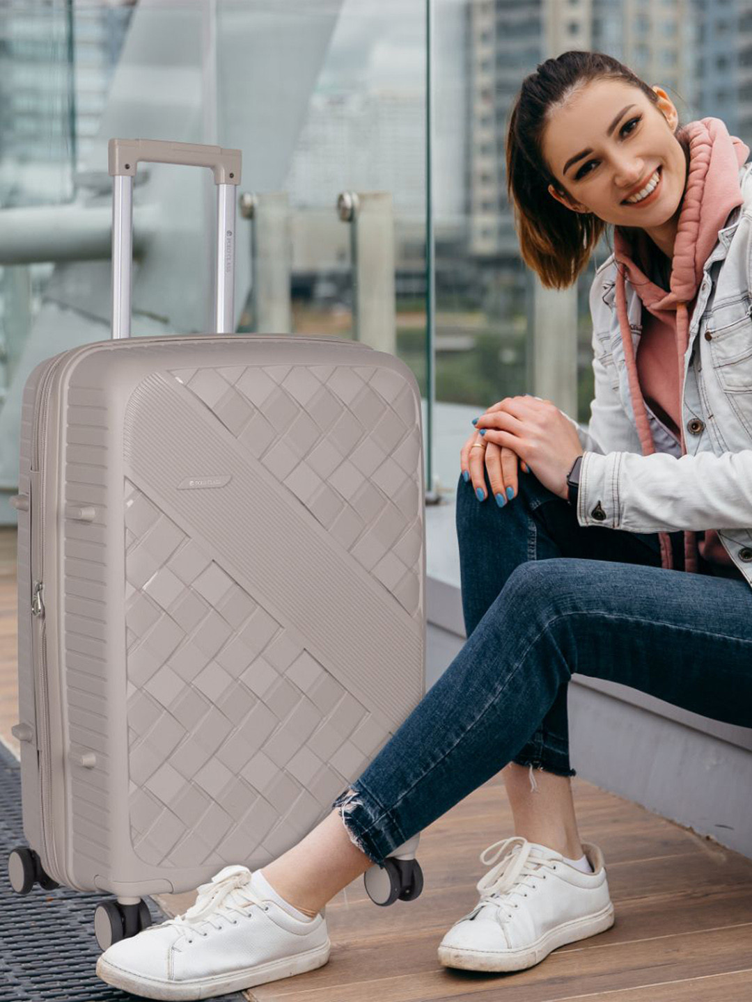 Polo Class Set Of 2 Texture Non-Padded Hard-Sided Trolley Bag