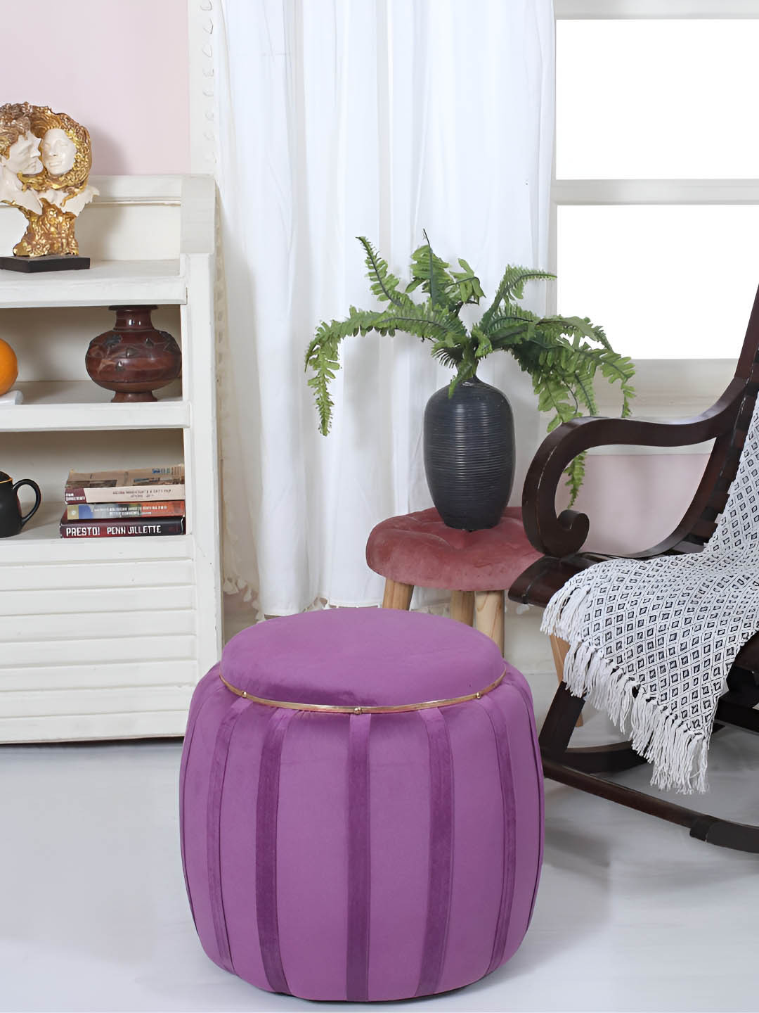 Shadowkart Purple Round Pouffes Ottomans Stool