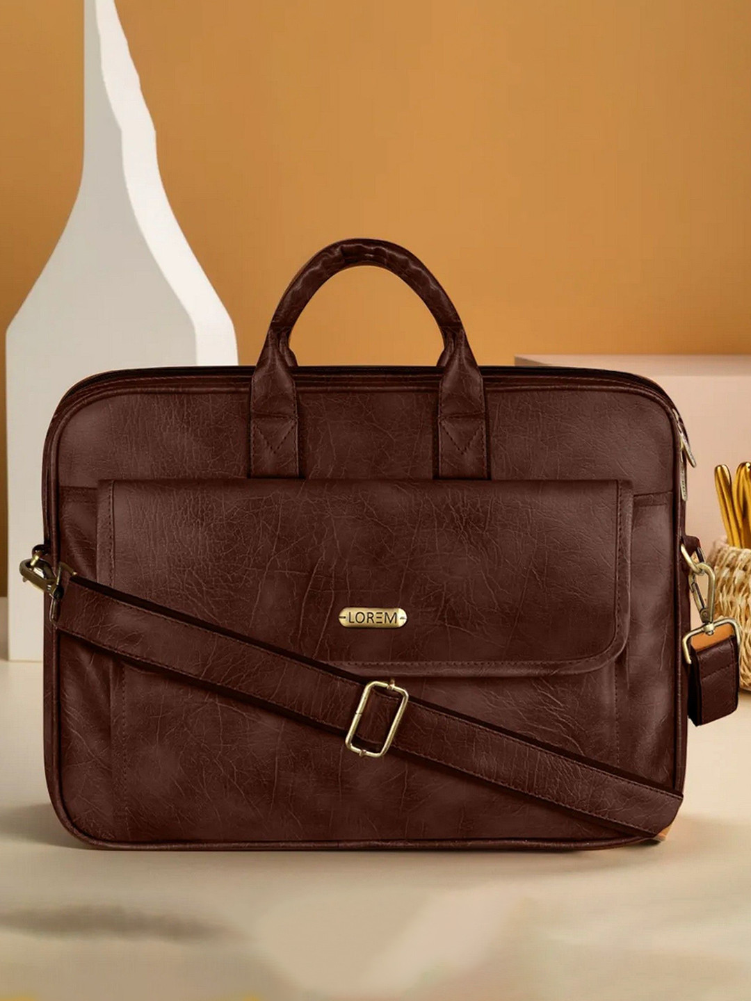 LOREM Men Up to 16 inch Padded Laptop Compartment Laptop Bag