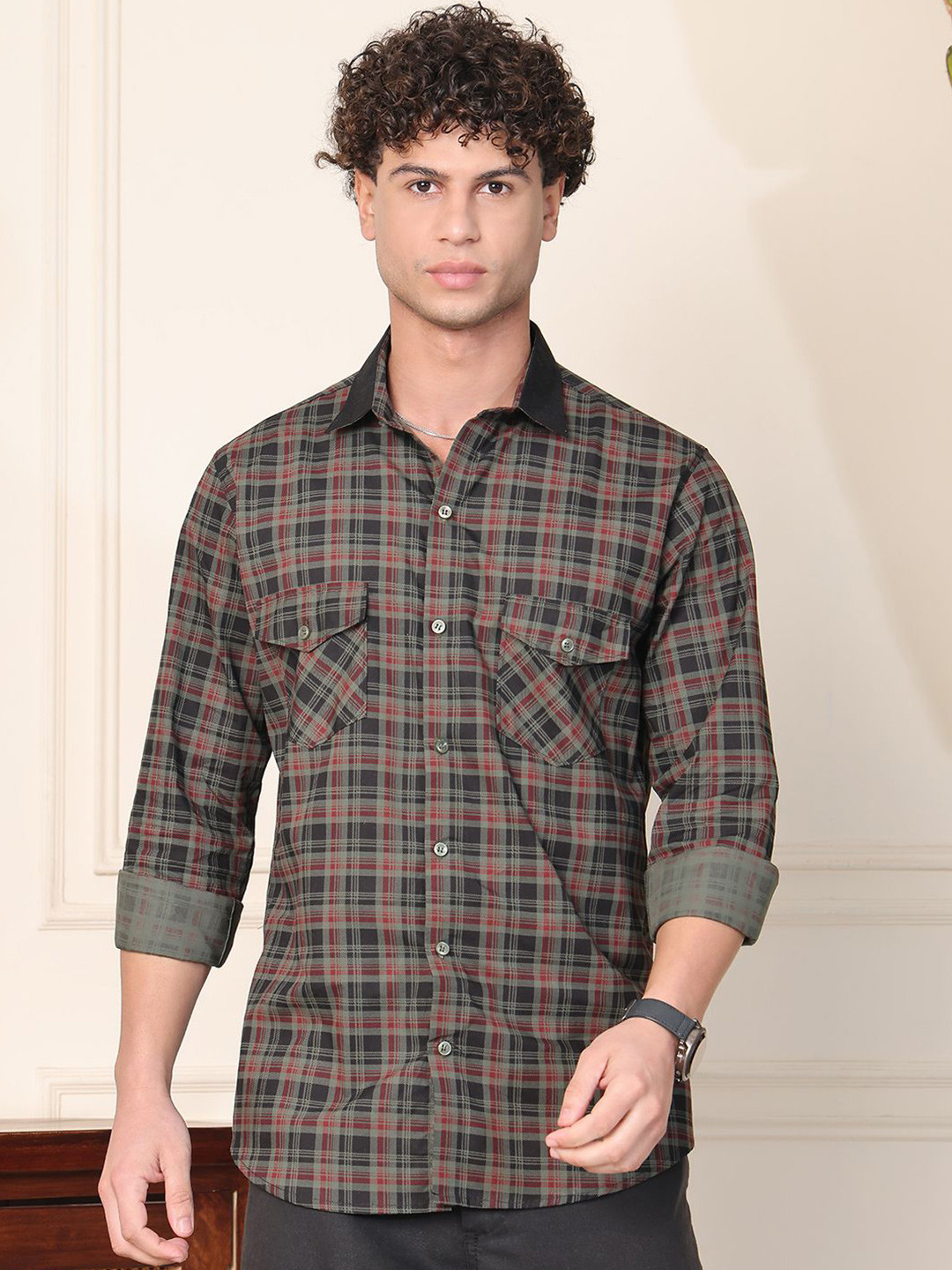 Metronaut Men Sheer Checked Casual Shirt