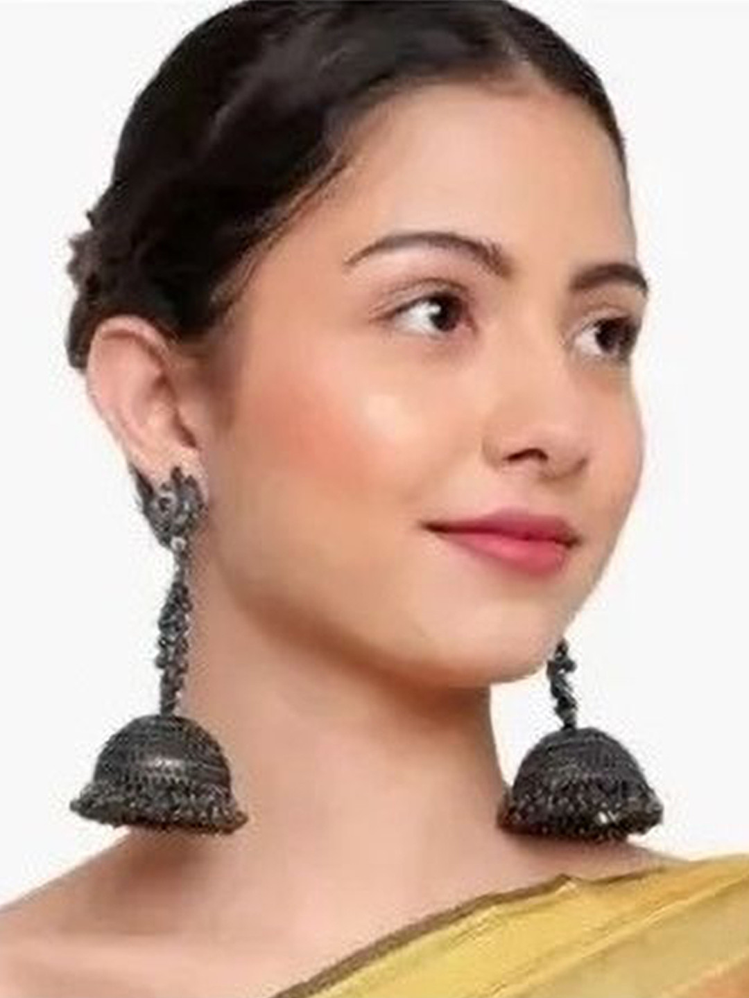 SZN Set Of 2 Dome Shaped Afghani Oxidised Drop Earrings