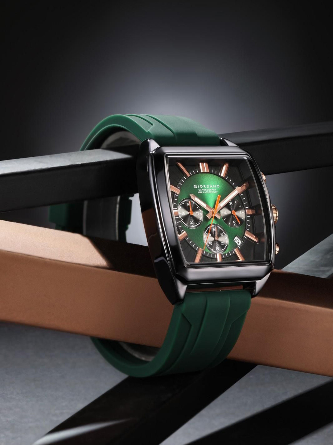 GIORDANO Men Printed Dial & Leather Textured Straps Analogue Watch GZ-50124-02