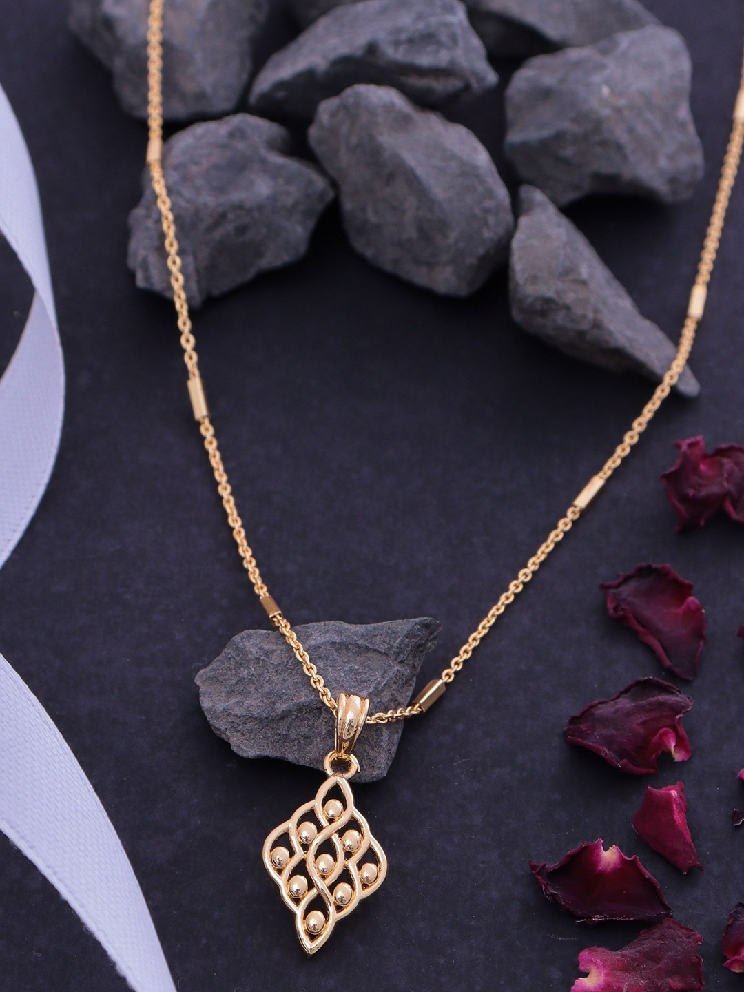 Ramdev Art Fashion Jwellery 22k Gold-Plated Pendants With Chains