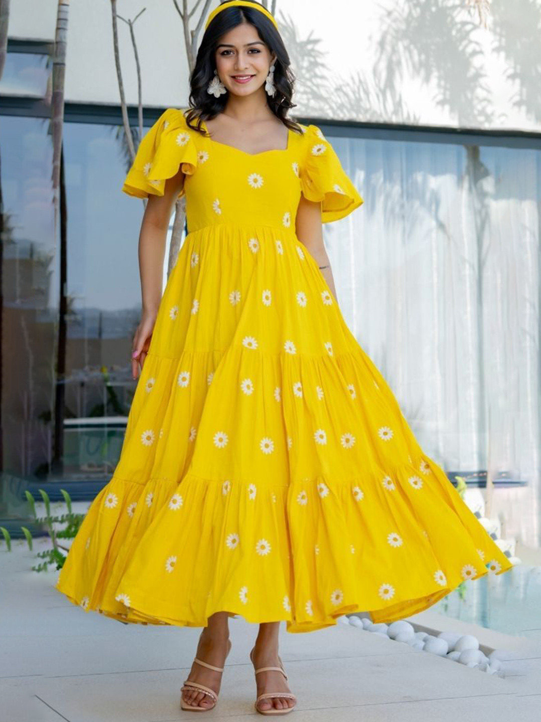 HOUSE OF JAMOTI Women Sunshine Daisy Midi Dress