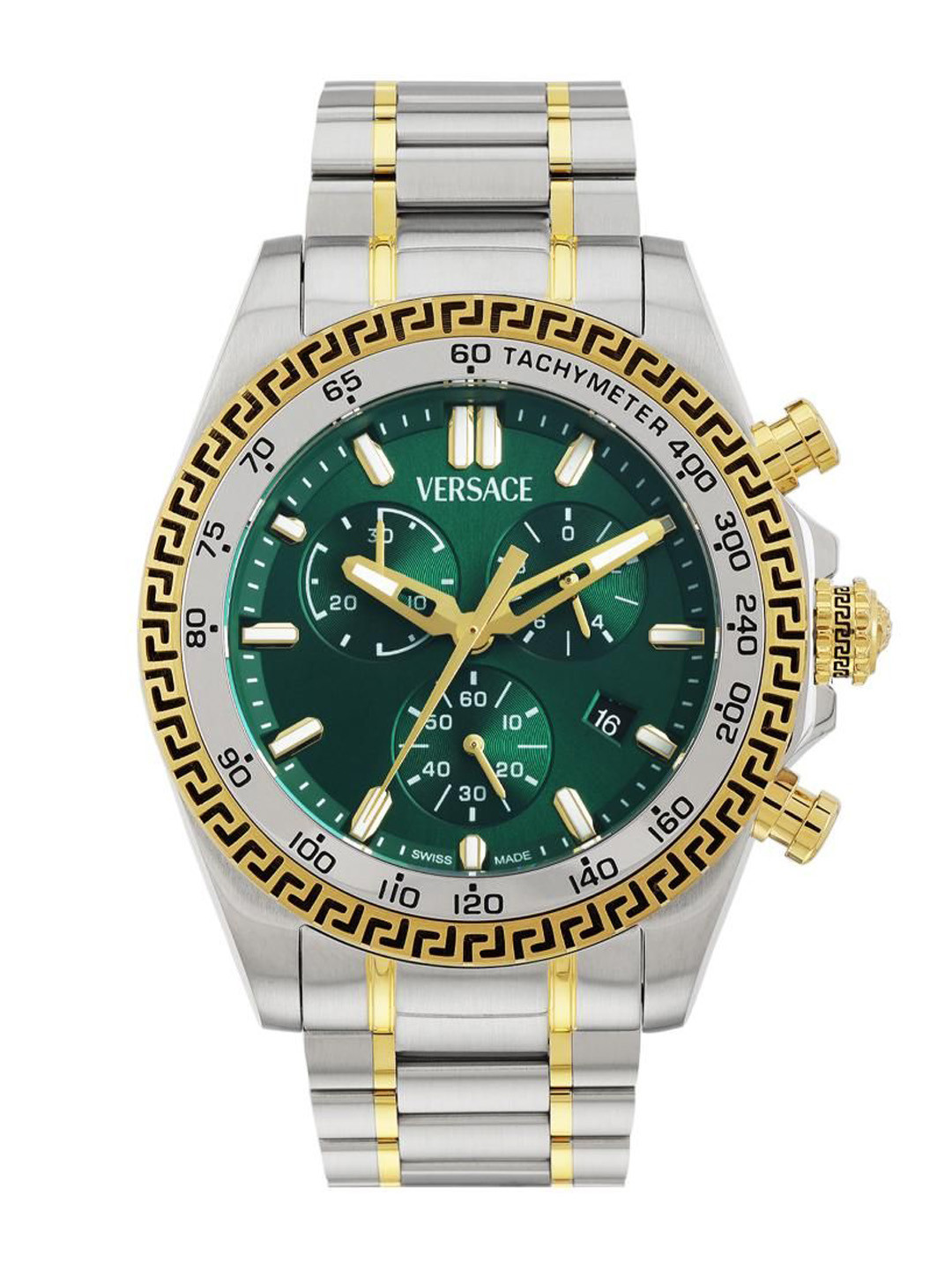 Versace Men Chrono x Brass Dial & Bracelet Style Straps Analogue Watch VE9K01024