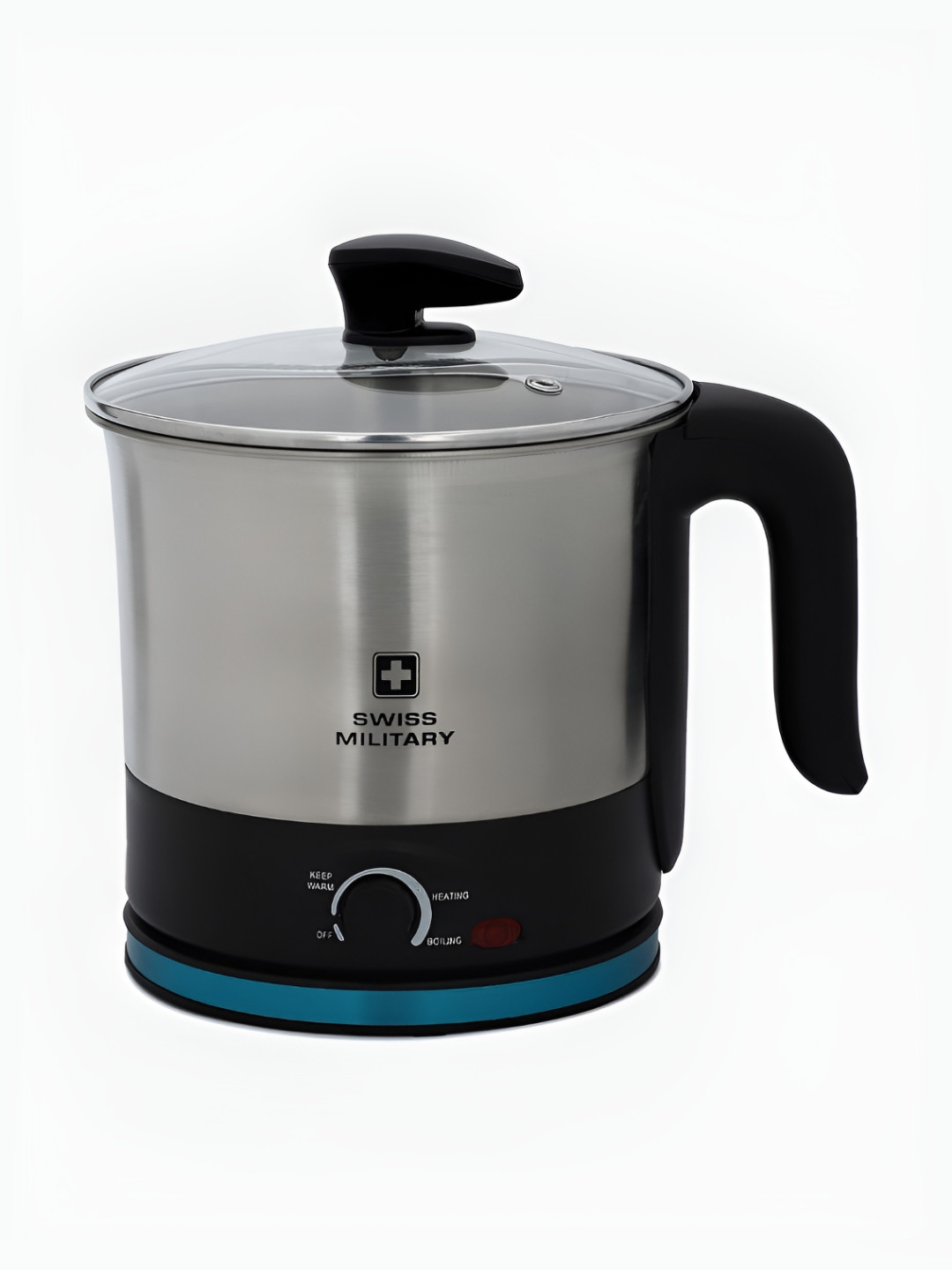 SWISS MILITARY Black Stainless Steel Electric Kettle 1.5 L