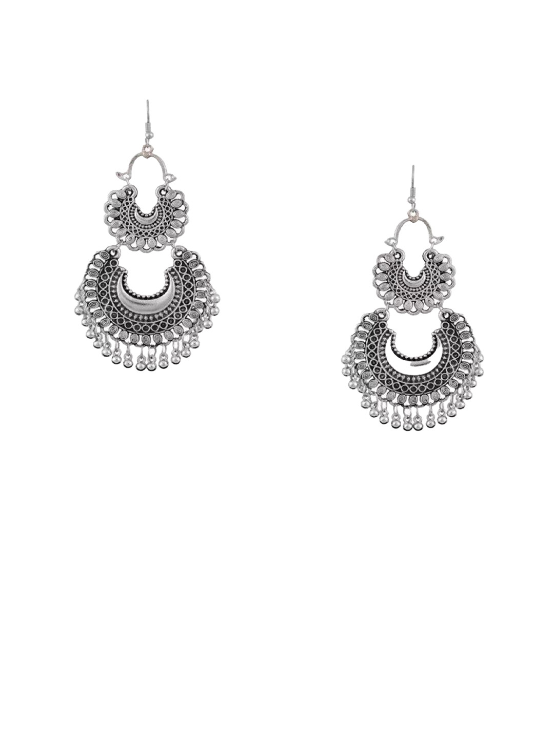 SZN Set Of 2 Crescent Shaped Oxidised Drop Earrings