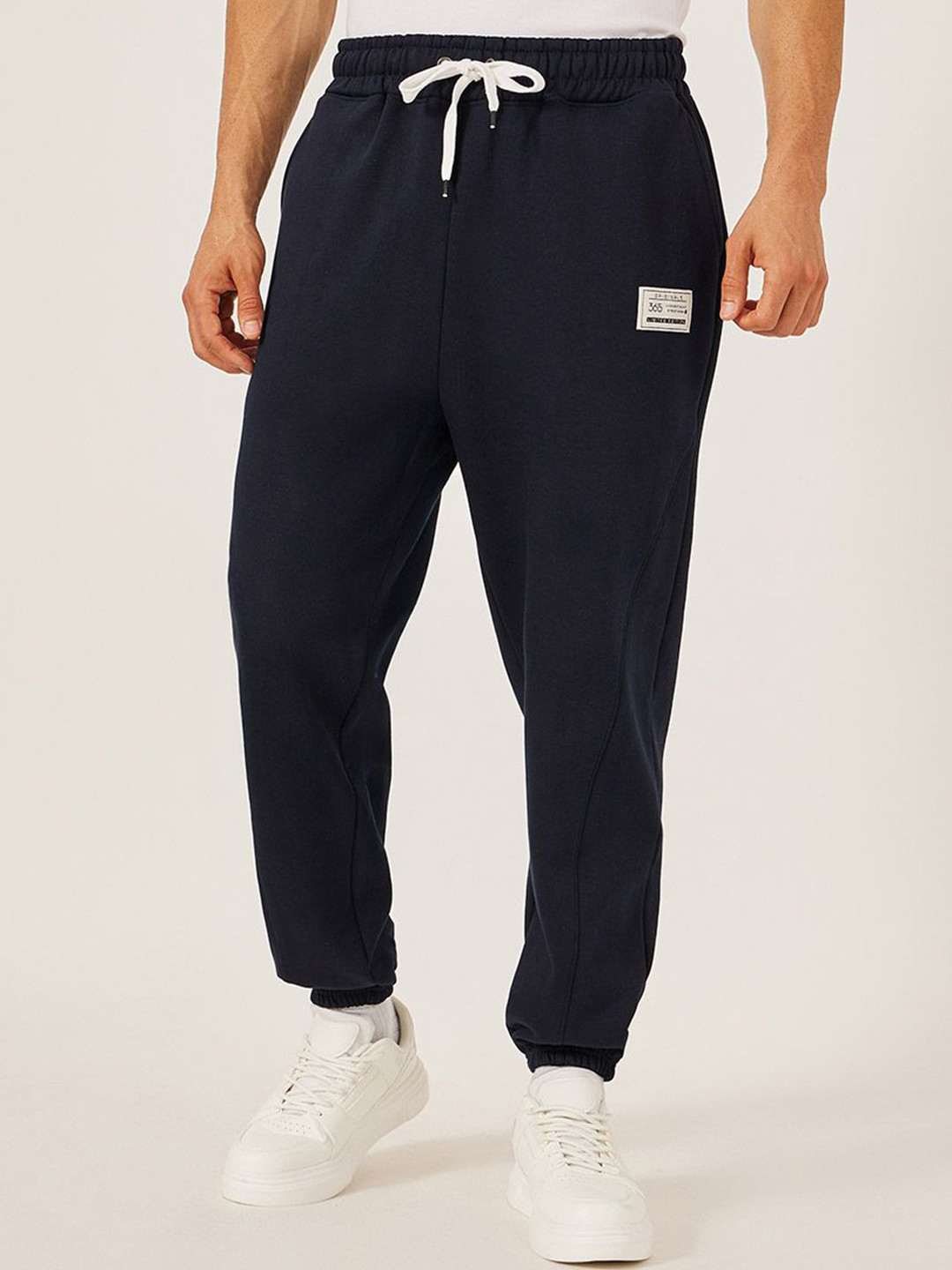 Styli Men Heavy Fleece Wide Drawcord Badge Detail Panel Jogger