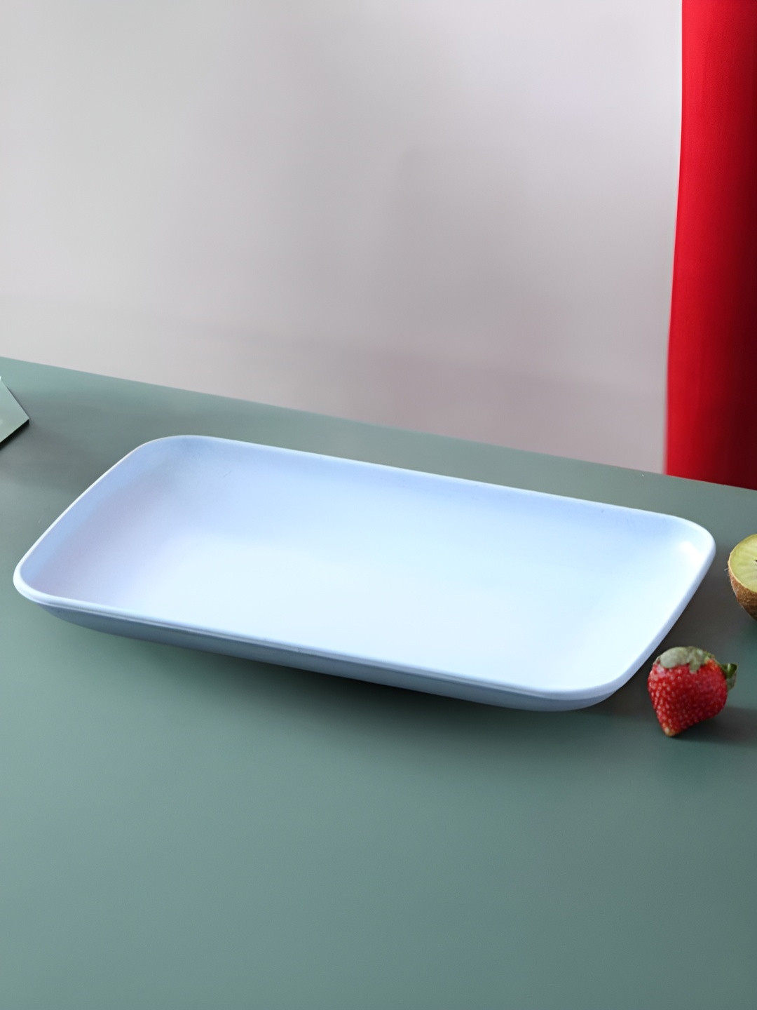 YELONA Blue Bamboo Dishwasher And Microwave Safe Matte Plates