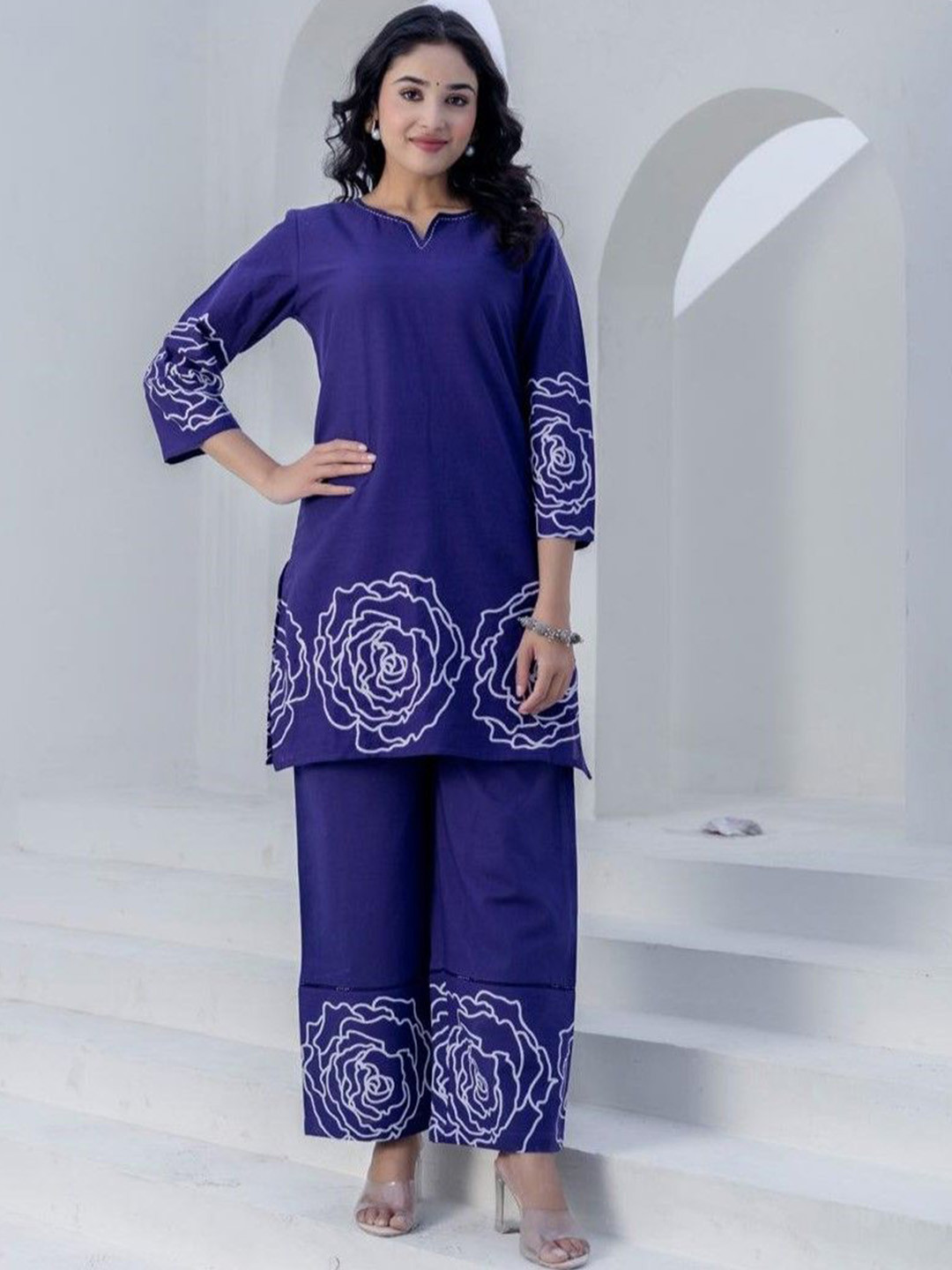 AUTUMN LANE Ushoshi Indi Printed Pure Cotton Tunic With Trousers Co-Ords