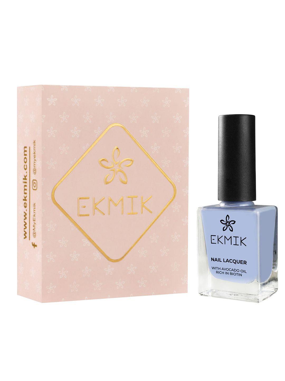 Ekmik Glossy Finish Nail Lacquer With Avocado Oil - 9 ml - Mont Blue 102