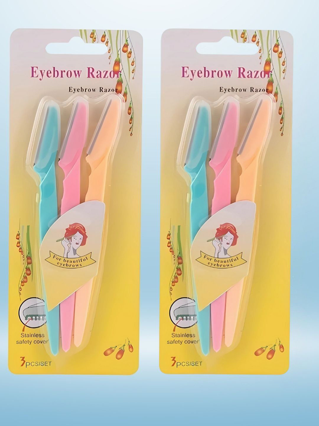 basicare Set Of 2 Eyebrow Razor - 3 Pieces Each