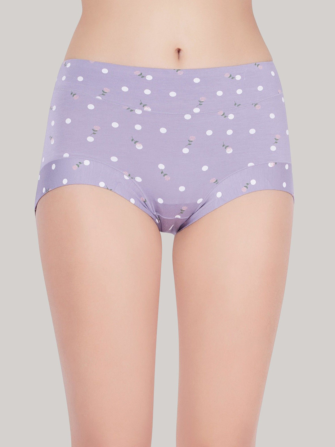 PLUMBURY Women Floral Printed Mid-Rise Plus Size Full Coverage Hipster Briefs